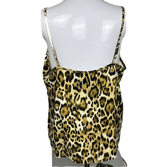 NWT Abound Cami Tank Top Medium Leopard Print Camisole Lined Adjustable Straps - Picture 2 of 4